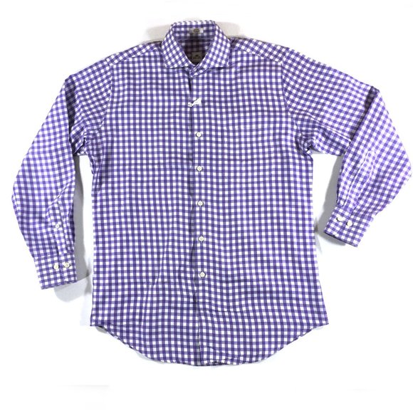 Peter Millar Other - Peter Millar Button Front Shirt Mens Size M Medium Purple White Long Sleeve